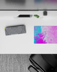 14x10 inches mouse pad with vibrant liquid abstract patterns in pink, purple, and turquoise, ideal for brightening and inspiring your desk setup.