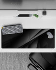 32x12 inches mouse pad with overlapping black and gray shapes, blending minimalist sophistication with an edgy, modern design for your desk.
