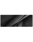 Compact 32x12 inches mouse pad featuring abstract monochrome geometric patterns, perfect for adding a sleek, futuristic aesthetic to smaller workspaces.