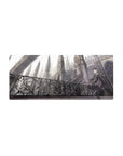 28x12 inches anime girl mouse pad with gothic balcony scene, cathedral spires, lace dress, iron filigree.