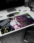 40x20 inches Kanna Kamui desk pad from Miss Kobayashi's Dragon Maid, icy eyes casting a crackling spell.