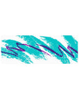 Compact 32x12 inches mouse pad with vibrant abstract design, capturing teal and purple brush strokes for a playful, nostalgic workspace effect.
