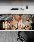 36x16 inches mouse pad with Rem and Ram design, blending soft lighting and gentle expressions for a peaceful, soothing anime-inspired vibe.