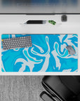 32x16 inches mouse pad with liquid blue flow design, bringing fluid motion and bold color to your desk setup.
