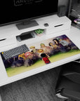 Artistic 36x16 inches desk pad with Luffy and the Straw Hat Pirates from One Piece, blending strength, love, and loyalty in a powerful tribute.