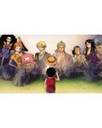 Desk pad featuring Luffy and the Straw Hat Pirates from One Piece, 40x20 inches, showcasing their unbreakable bond of strength, love, and loyalty.