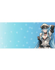 Mouse pad featuring Esdeath design, 36x16 inches, with a frosty blue gradient and snowflakes for a bold, elegant anime desk setup.