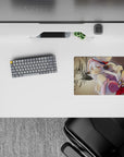 14x10 inches classic anime mouse pad in warm sepia and creamy fur tones, cozy brave vibe, smooth tracking.