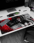 Large 40x20 inches mouse pad featuring Kaneki design, with his piercing red eye and blood-red kagune for a powerful, stormy, and gritty anime effect.