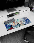 My Hero Academia mouse pad, 28x12 inches, featuring Midoriya and Eri’s iconic moment of power and determination.