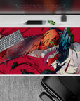 40x20 inches mouse pad with Chainsaw Man’s blood-drenched chainsaw, monstrous grin, and raw energy for explosive anime vibes.