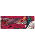 Compact 32x12 inches mouse pad with Chainsaw Man’s blood-drenched chainsaw and monstrous grin for high-intensity visuals.