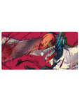Mouse pad featuring Chainsaw Man, 32x16 inches, with raw energy and blood-drenched chainsaw for high-intensity, explosive vibes.