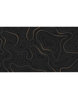 Desk pad featuring elegant topographic lines in a subtle gold gradient over a deep black background, 40x20 inches, perfect for adding a modern, refined touch to your workspace.