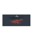 Mouse pad featuring Colossal Titan, 28x12 inches, with Eren Yeager and fiery destruction for a cinematic, intense atmosphere.