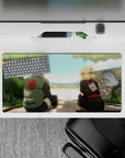 Anime mouse pad 32x16 inches featuring Shikamaru and Temari from Naruto, capturing a serene slice-of-life moment.