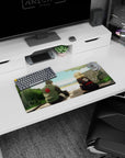 Anime mouse pad 28x12 inches featuring Shikamaru and Temari from Naruto in a serene, nostalgic moment under the trees.