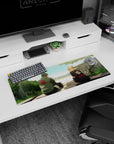 Mouse pad 32x12 inches featuring Shikamaru and Temari from Naruto, capturing a serene, nostalgic slice-of-life moment.
