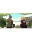 Anime mouse pad 36x16 inches with Shikamaru and Temari from Naruto, enjoying a peaceful moment under trees.