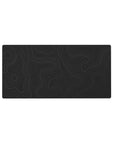 Mouse pad featuring shadow topography with flowing lines on a deep grey background, 32x16 inches, perfect for adding minimalist elegance to your workspace.