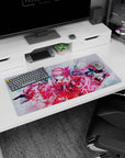 Unique Zero Two design on 32x16 desk mat brings Darling in the Franxx's vibrant energy to life