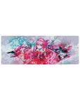 Compact Zero Two desk mat 32x12 with pink red and teal theme for stylish and sleek desk decor