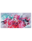 Zero Two desk mat 32x16 featuring artistic design for gaming or workspace energy with creative flair