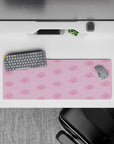 32x12 inches mouse pad with Akatsuki clouds, offering a blend of danger and playfulness with a soft pink color scheme.