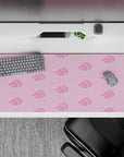 36x16 inches desk pad featuring Akatsuki clouds, with a soft pink palette, providing a unique take on the Akatsuki’s mysterious energy.