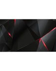 Desk pad featuring sharp geometric shapes in sleek dark tones with striking red highlights, 40x20 inches, perfect for bringing a modern, bold energy to your workspace.