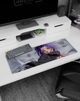 Konan in the rain design on 32x12 mouse pad ideal for showcasing her angelic yet powerful presence