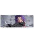 Compact Konan mouse pad 32x12 with purple hair and commanding aura for sleek anime aesthetics
