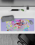 32x12 inches mouse pad with Uta from One Piece, showcasing her vibrant musical realm with rainbow lights and rhythmic waves in a dynamic design.