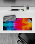 28x12 inches mouse pad with vibrant cosmic explosions, blending bold colors to inspire creativity and add energy to your workspace.