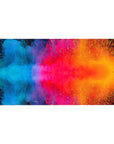 Desk pad featuring an explosion of blues, pinks, and oranges in the Cosmic Color Burst design, 40x20 inches, perfect for infusing your workspace with dynamic energy and creativity.