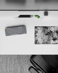 14x10 inches mouse pad with monochrome swirling wave designs, blending abstract flair with sleek sophistication for your workspace.