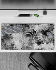 32x16 inches mouse pad with monochrome swirling waves, combining artistic chaos with modern sophistication for a unique desk setup.