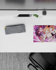 Anime mouse pad 14x10 inches featuring Sword Art Online characters Kirito, Asuna, Alice, Eugeo, and Yuuki in battle.
