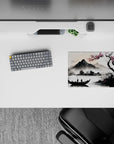 Small-sized 14x10 desk mat with serene design adds tranquil Japanese beauty to any desk or workspace