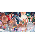 Straw Hat Pirates mouse pad 40x20 featuring Luffy Zoro Chopper and crew with cute bunnies for vibrant festival fun