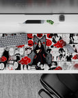 36x16 inches desk pad showcasing Itachi Uchiha, embodying his powerful Sharingan and the tough choices he made for his brother and village.
