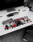 Artistic 32x12 inches mouse pad showcasing Itachi Uchiha, featuring his legacy and the tough choices he made, centered on his Sharingan.