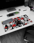 Modern 32x16 inches mouse pad with Itachi Uchiha, featuring his Sharingan and the emotional legacy of his choices for his village and brother.