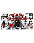 Mouse pad featuring Itachi Uchiha, 32x16 inches, with his Sharingan and moments of intense sacrifice and loyalty in Naruto.