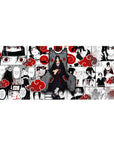 Naruto desk pad featuring Itachi Uchiha, 36x16 inches, with his Sharingan and pivotal moments from his legacy and sacrifices.