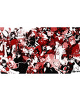 Persona 5 Royal desk pad 40x20 inches featuring Joker, Kasumi, Futaba, Makoto, and Sojiro in a vibrant collage style.
