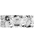 Compact 32x12 inches mouse pad featuring Luffy's Gear 5 transformation from One Piece, showcasing powerful imagery and dynamic black-and-white style.