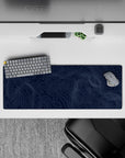 32x12 inches mouse pad with navy contour terrain design, offering a stylish blend of minimalism and modern sophistication for your desk setup.