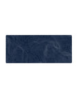 Mouse pad featuring sleek navy contour lines on a deep blue background, 28x12 inches, perfect for adding geometric elegance and minimalist charm to your workspace.