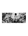 Mouse pad featuring the dark, haunting Eclipse scene from Berserk, 28x12 inches, perfect for adding intense emotional energy to your desk setup.